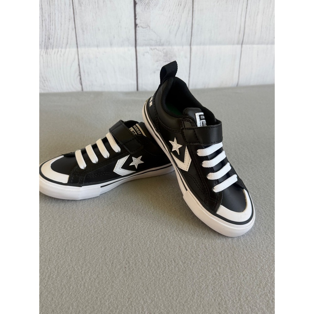 Converse Star Player 76 Kids Sneakers Black White Leather A08477C Size 11 Youth
